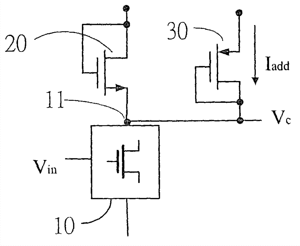 Grid drive circuit for metallic oxide semiconductor field effect transistor to output linear current