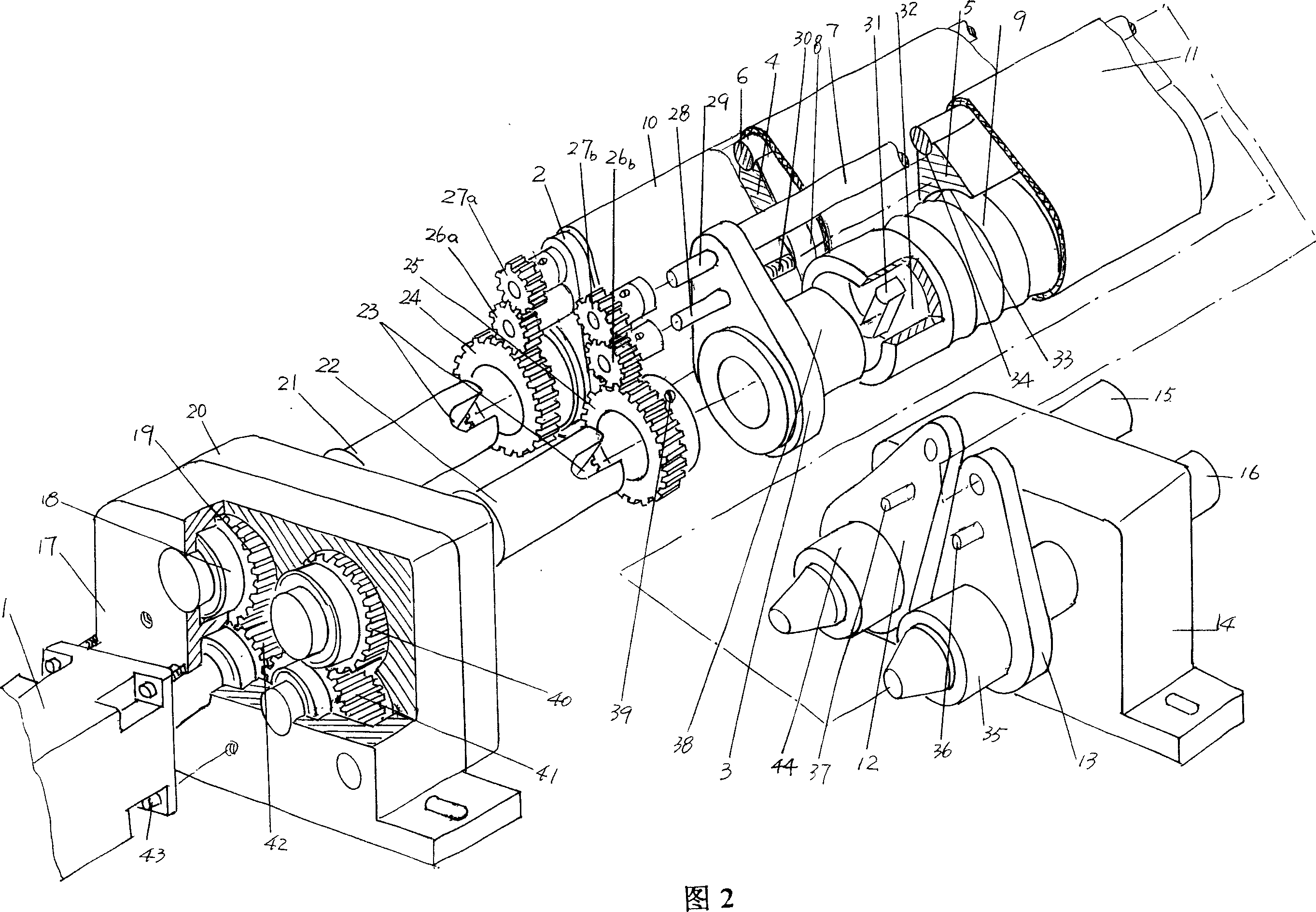 Secondary roller mechanism for full computer flat knitting machine