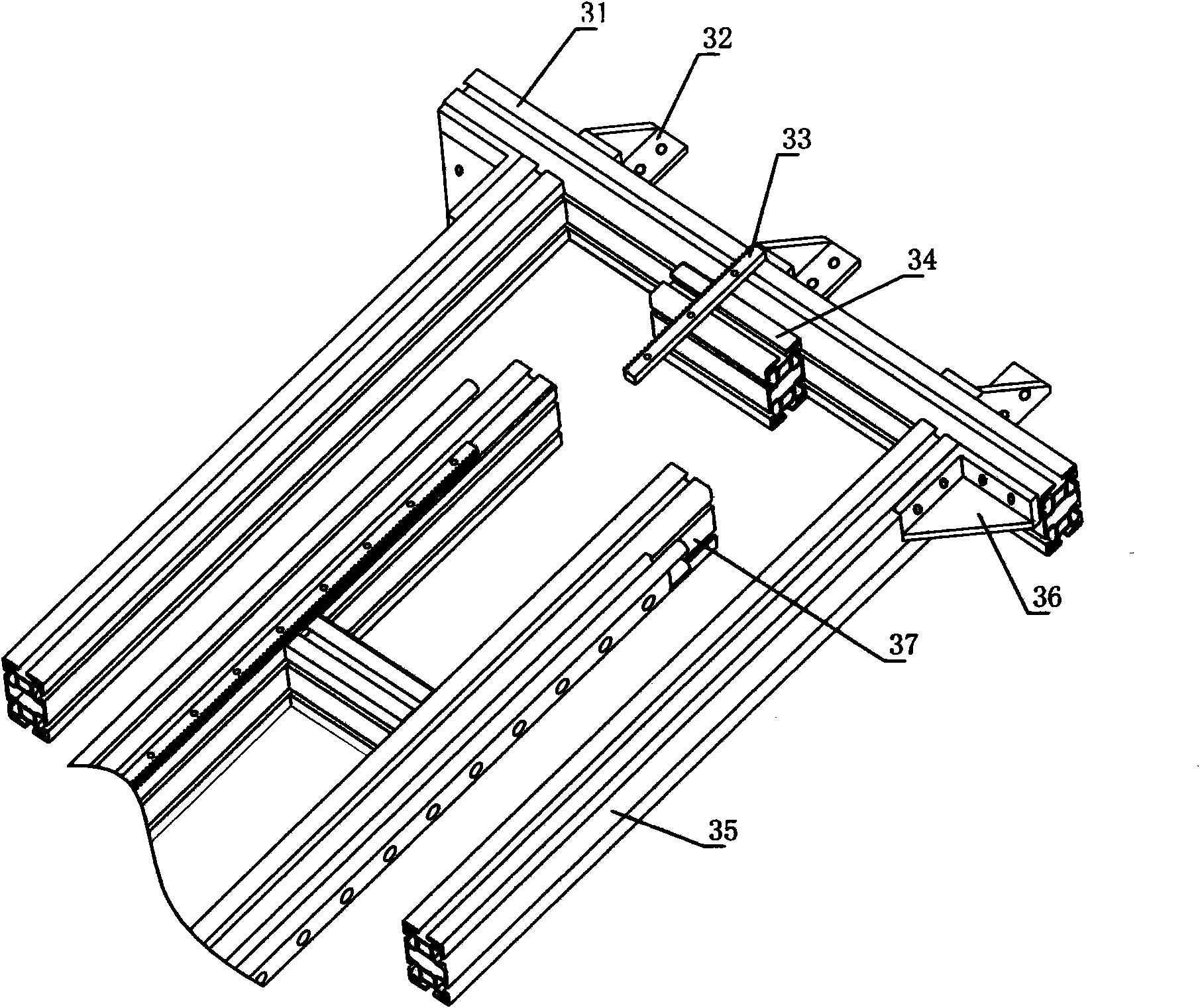 Portable spliced guide rail, butt joint method and work fixture