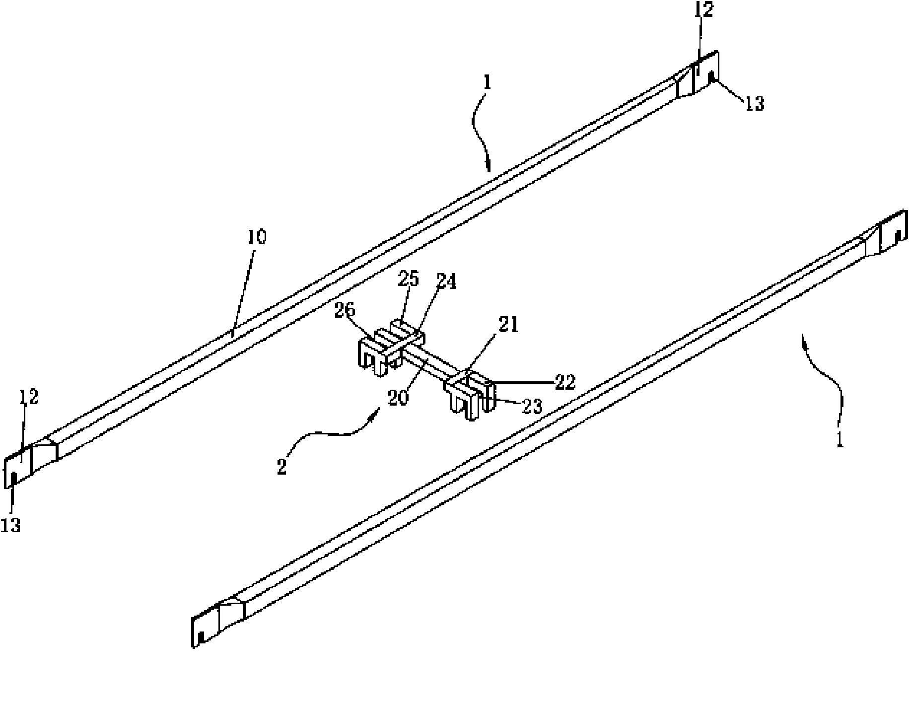 Fixed device of horizontal blocking rod of combined bedstead
