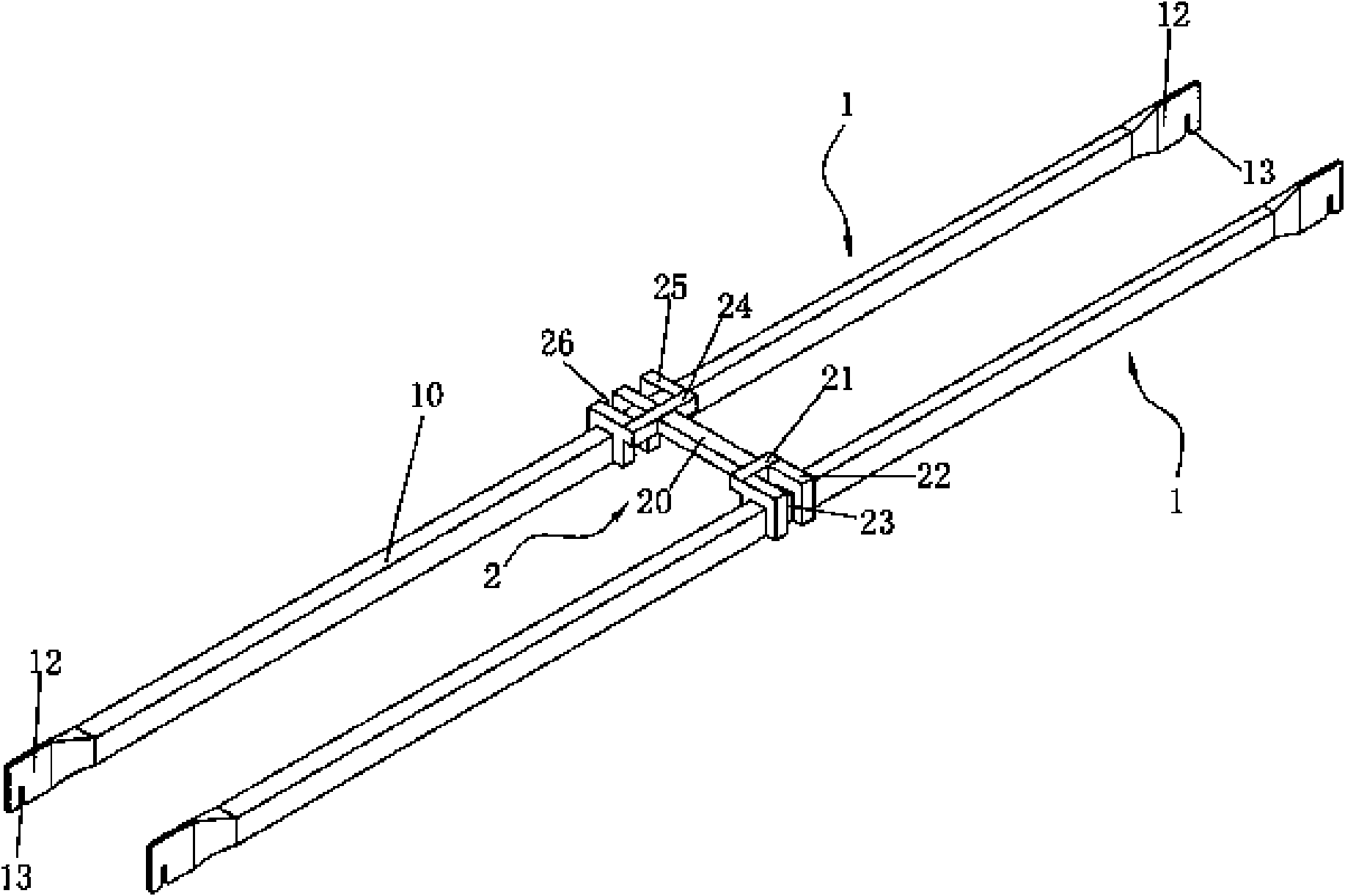 Fixed device of horizontal blocking rod of combined bedstead