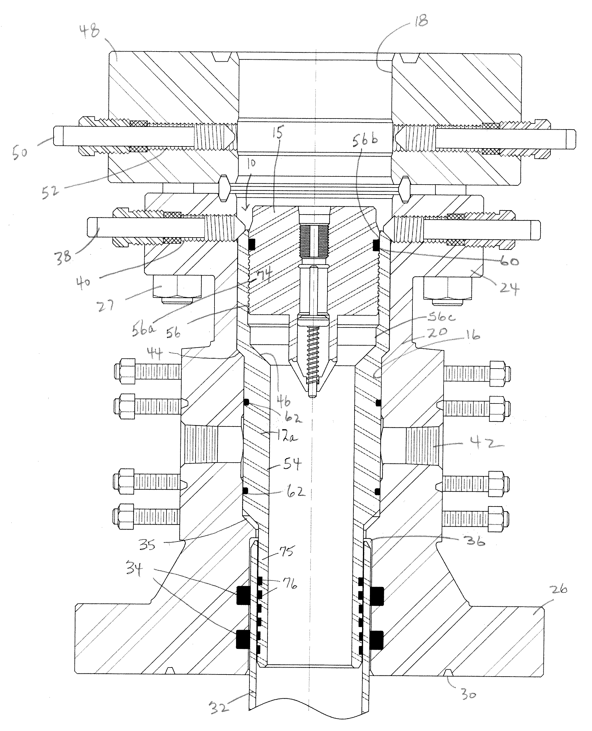 Method and apparatus for isolating a wellhead for fracturing