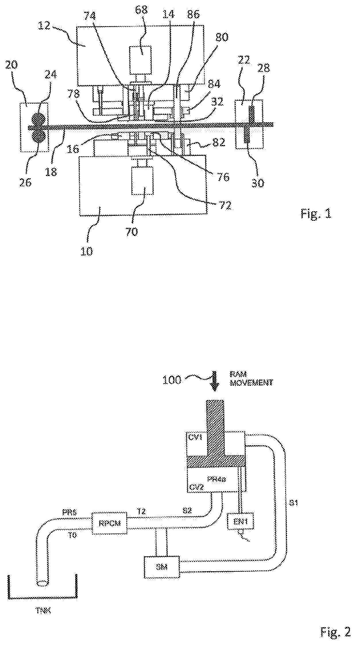 Fine blanking press and method for operating the same