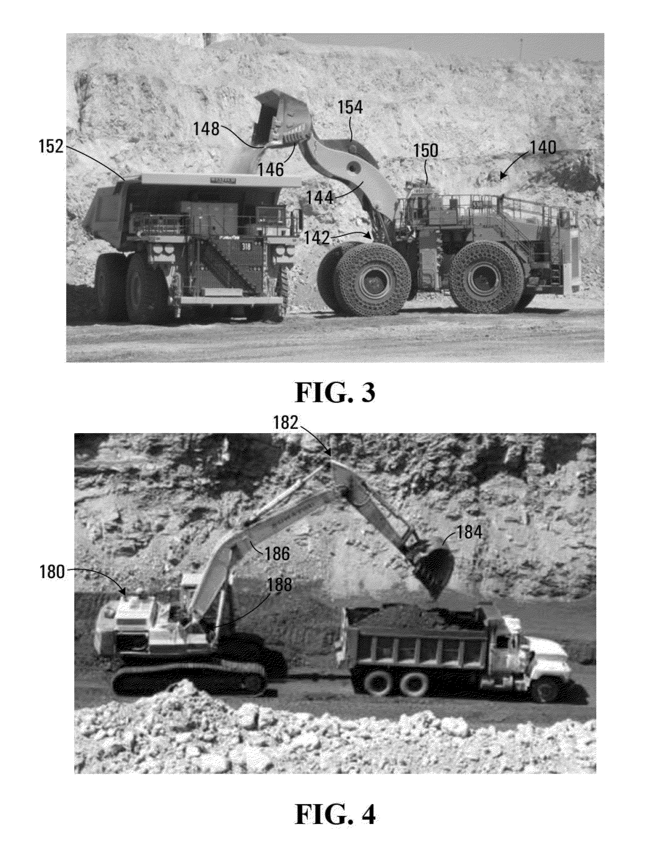 Method and apparatus for monitoring a condition of an operating implement in heavy loading equipment