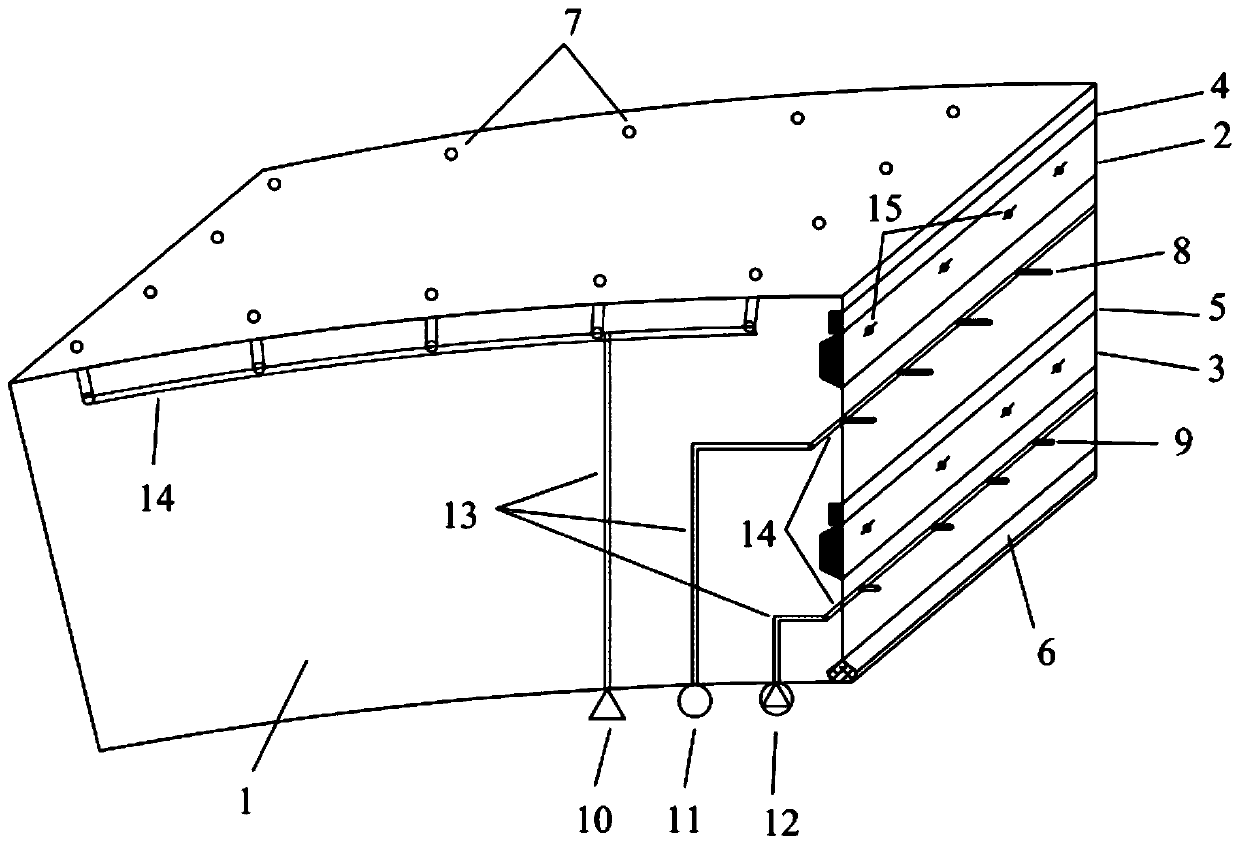 Pipe segment waterproof structure for pipe seam expansion and construction method