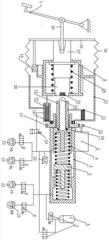 Multifunctional braking system with deceleration and torque increasing motion conversion mechanism and active adjustment
