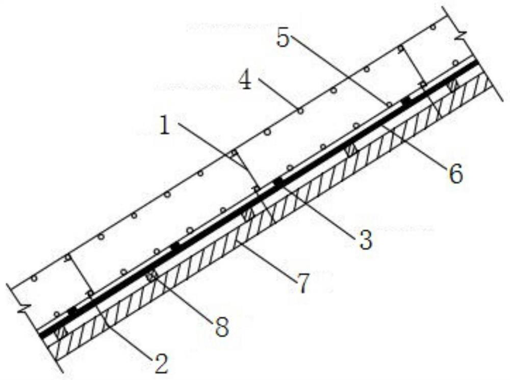 Inclined member steel bar reinforcing device and reinforcing method