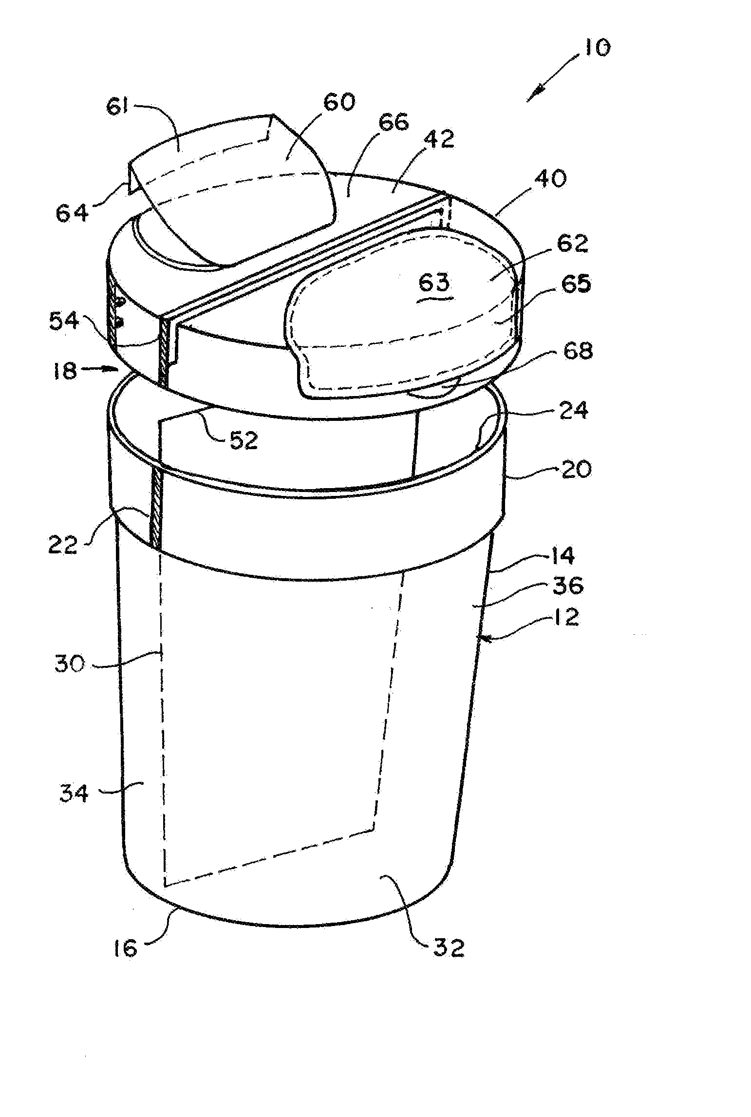 Food container with discard compartment