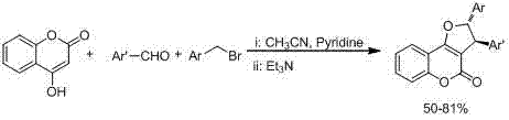 Method for synthesizing 2-benzoyl-2H-furo[3, 2-c]coumarin derivatives