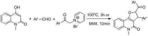 Method for synthesizing 2-benzoyl-2H-furo[3, 2-c]coumarin derivatives