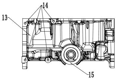 Machining method for lower cylinder body single body of three-cylinder engine