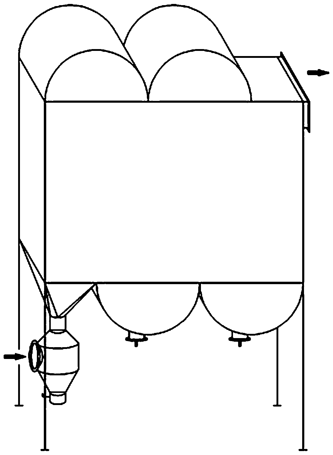 Horizontal semi-dry desulfurization box process technology