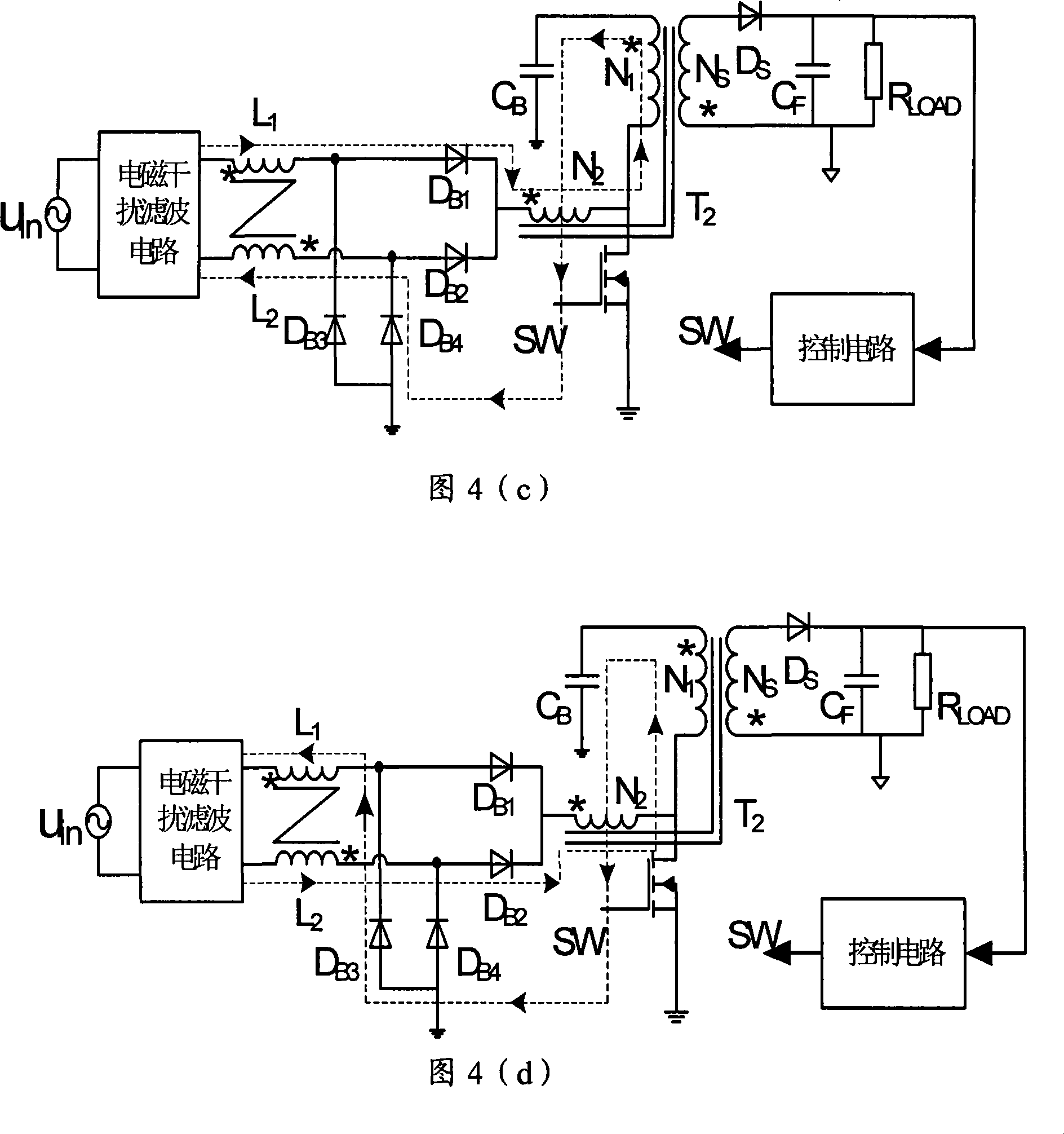 Switching loss reduced single-stage power factor correcting circuit