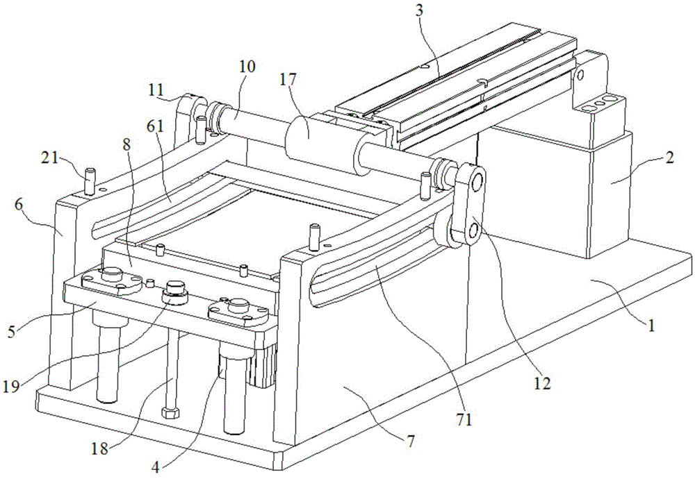 Liquid crystal display backboard flattening mechanism used for electronic products