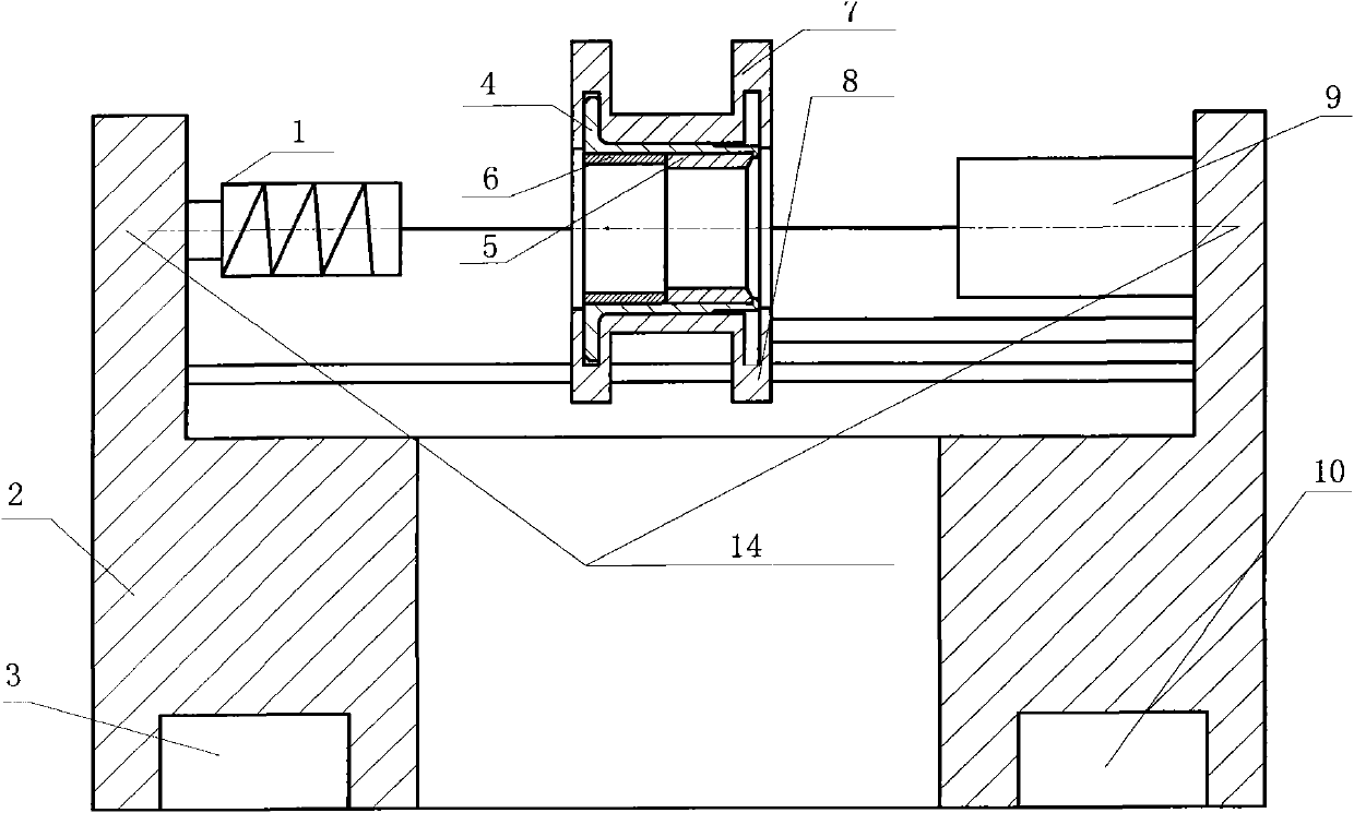 Shirking press-mounting device of spring positioning seat friction sleeve of railway vehicle axle box and use method thereof