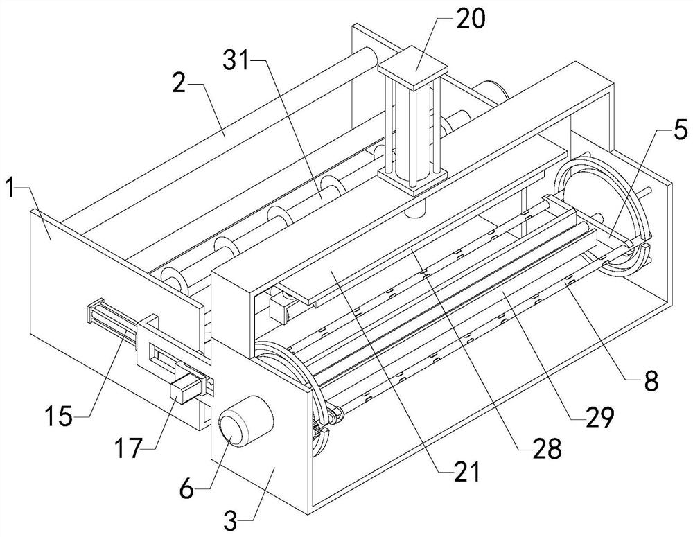 Glass fiber battery separator winding and cutting device