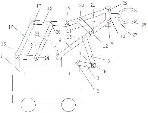 Timber grab with freedom-degree-variable linkage mechanism