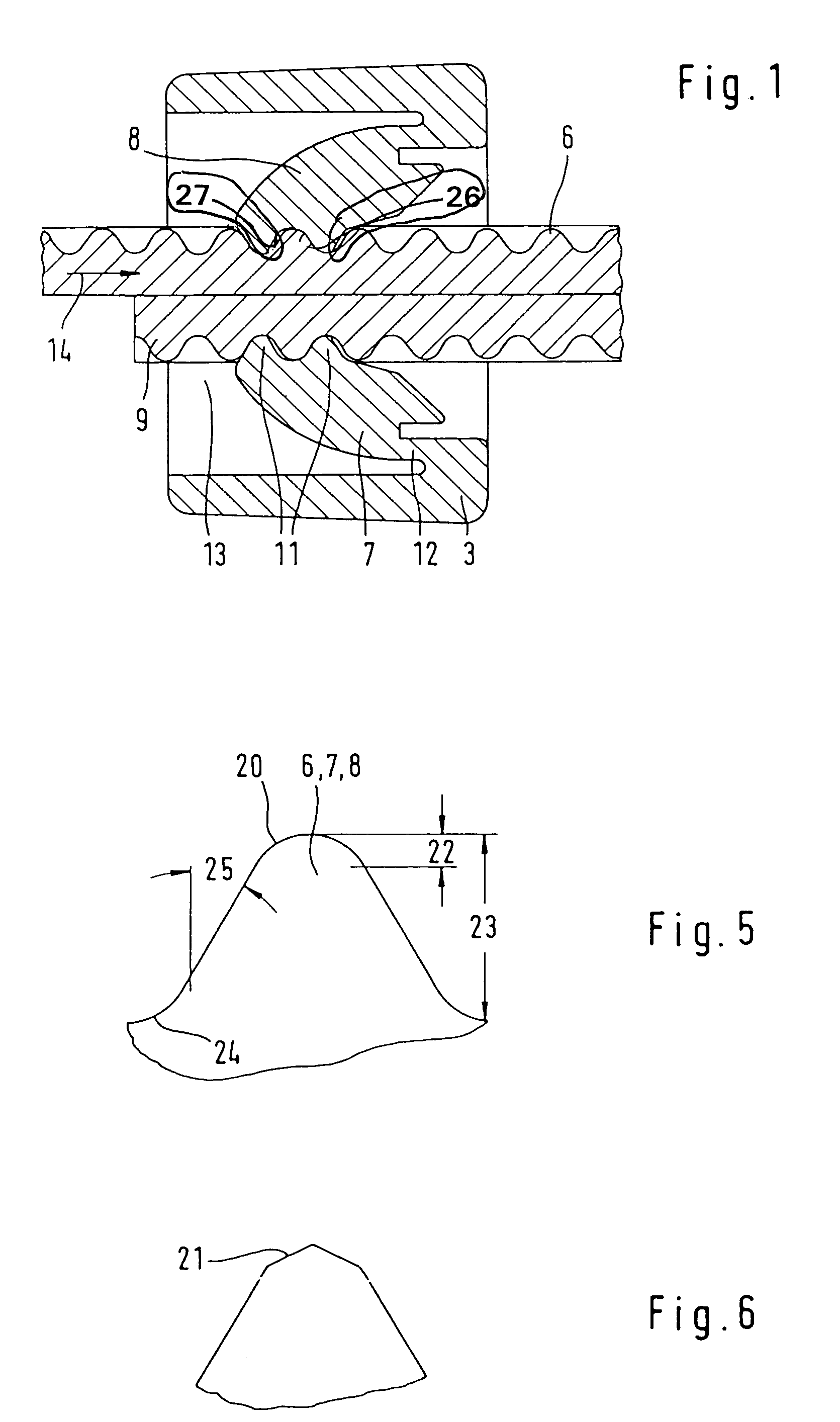 Array and method for tying cable trees and the like and method for the production of strips