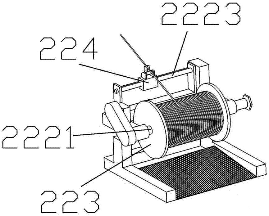 A wire stretching and winding device