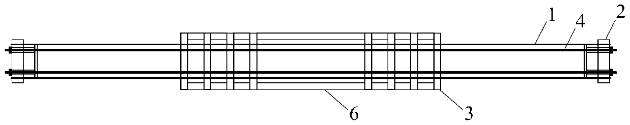 A large plate beam structure and strengthening method of power plant boiler with external prestressed integral reinforcement