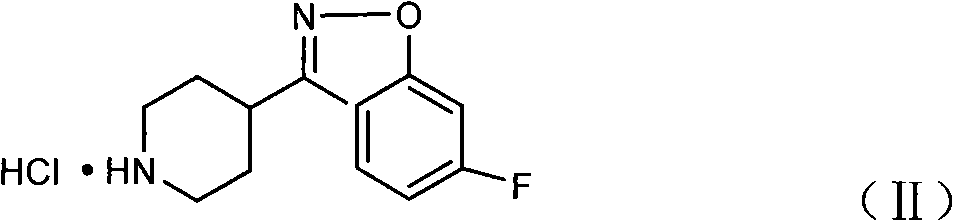 Method for preparing 6-fluoro-3-(4- piperidyl)-1,2-benzo isoxazole hydrochlorate