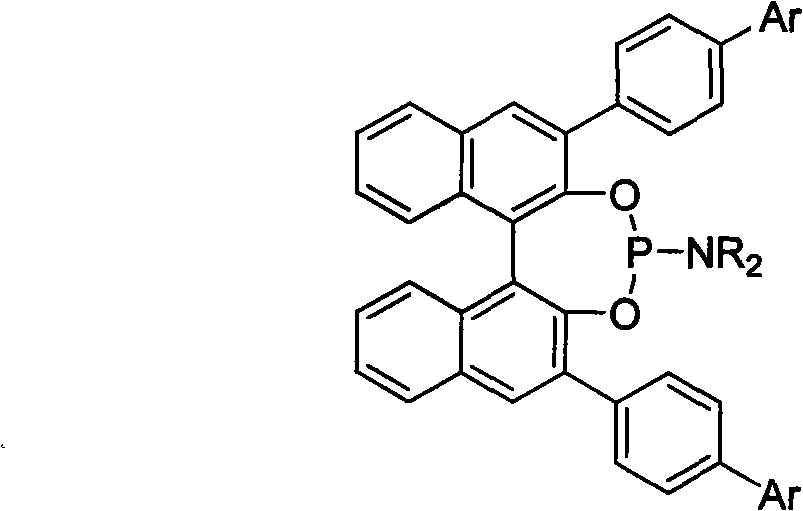 3, 3'-position biaryl group binaphthyl shaft chiral phosphoramidite ligand and preparation method thereof