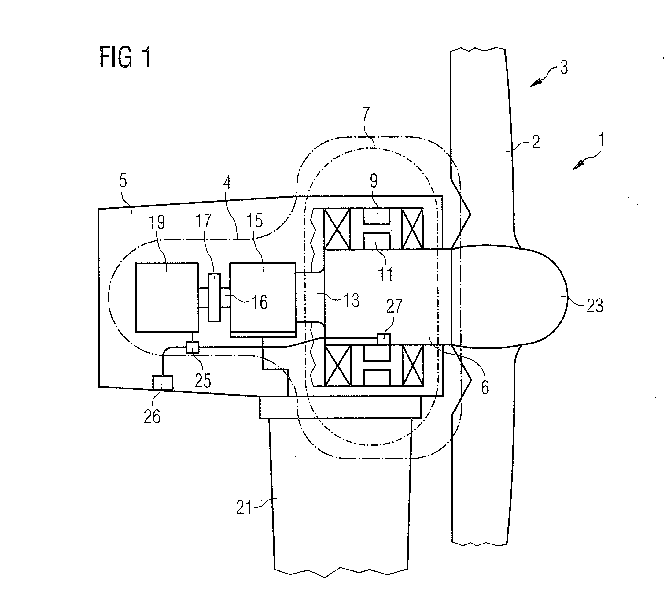 Wind turbine, drive train assembly, wind turbine nacelle system, methods for converting rotational energy and methods for building a nacelle and for re-equipping a wind turbine