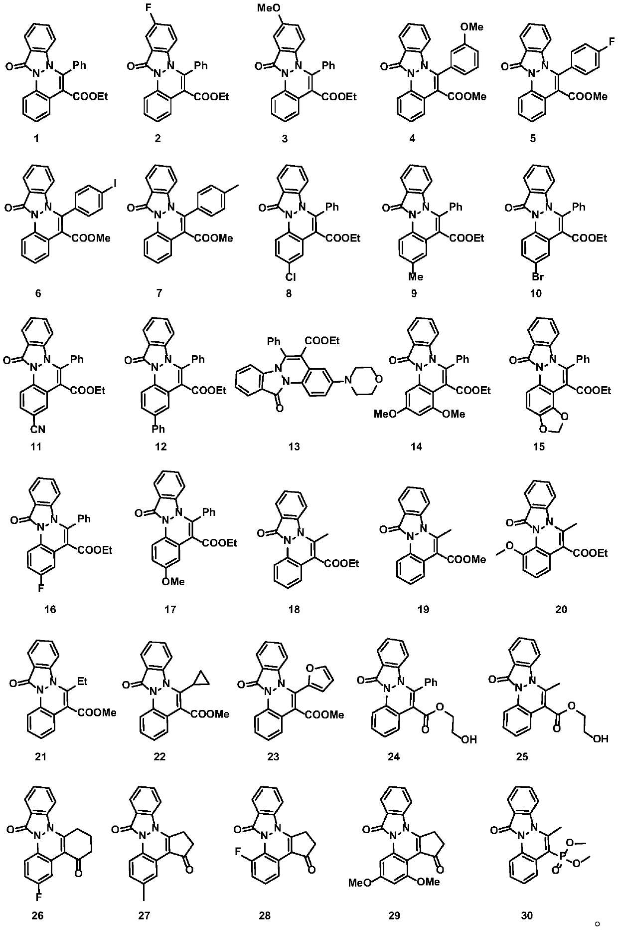 Application of 12H-indazole [2, 1-a] cinnoline-12-ketone compound
