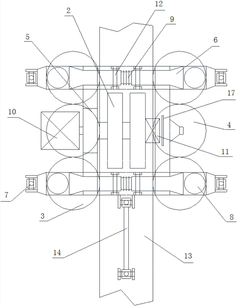 Single-axle bogie of straddled-type single-rail vehicle with rotating arm type swing bolsters