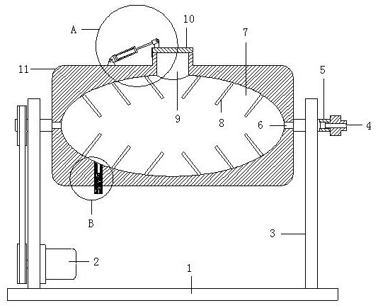 Raw material sterilization device for feed additive preparation