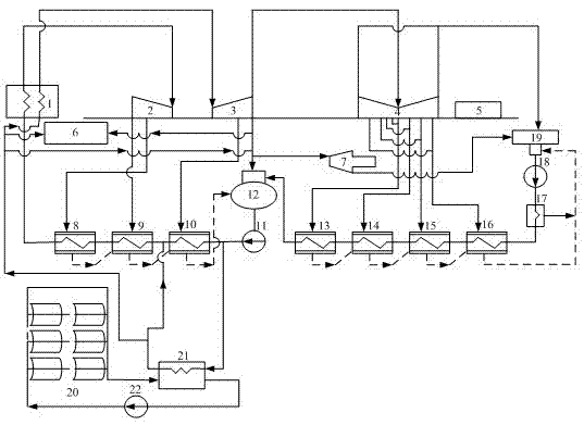 Coupled power generating system using solar thermal collector assisted coal-fired unit
