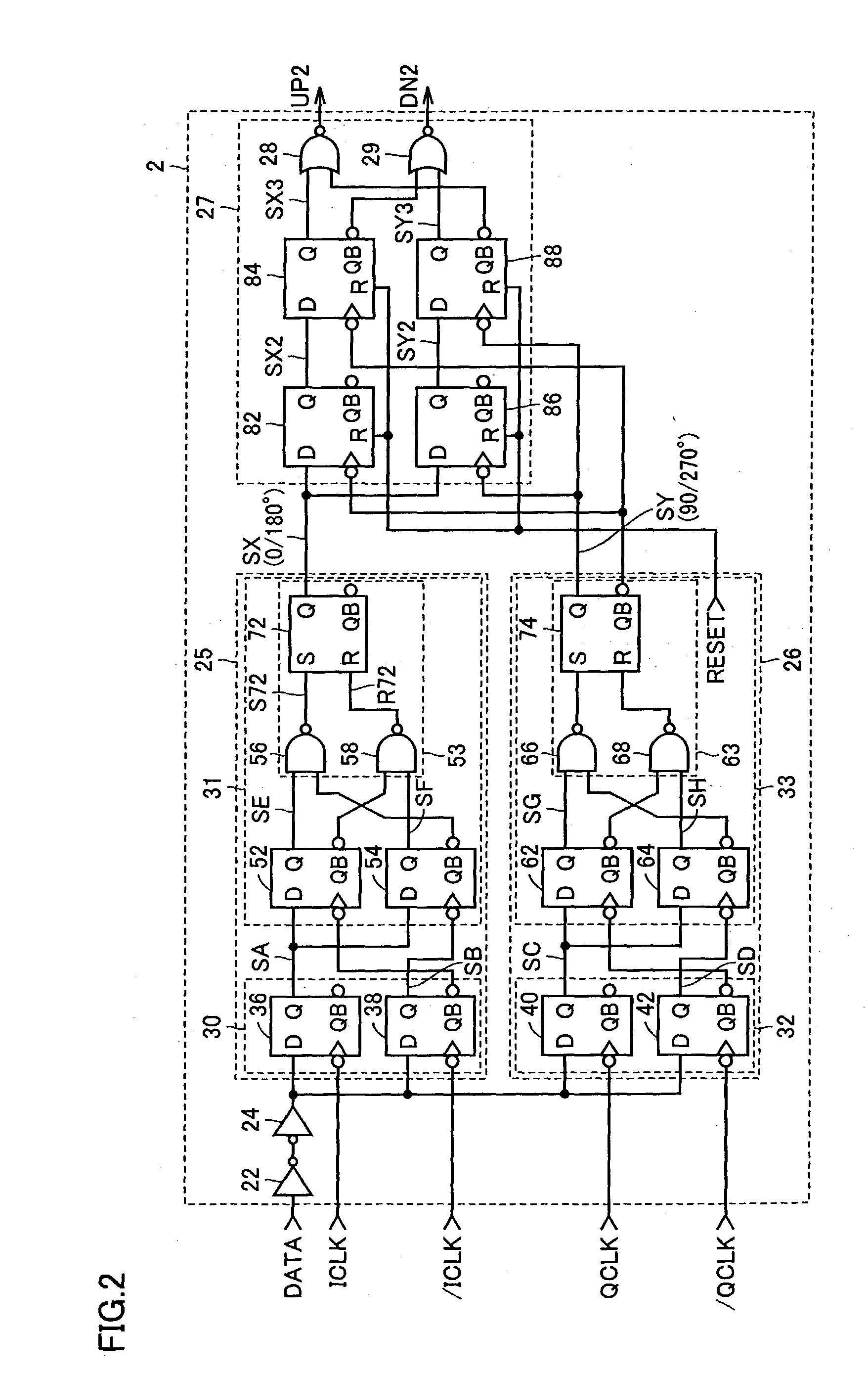 Frequency comparator with malfunction reduced and phase-locked state detecting circuit using the same