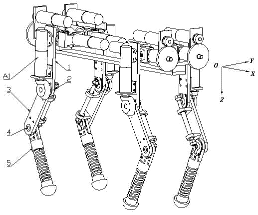 Leg mechanism for four-legged robots