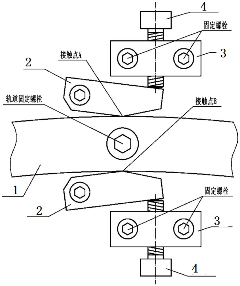 Radial positioning mechanism of arc rolling guide rail