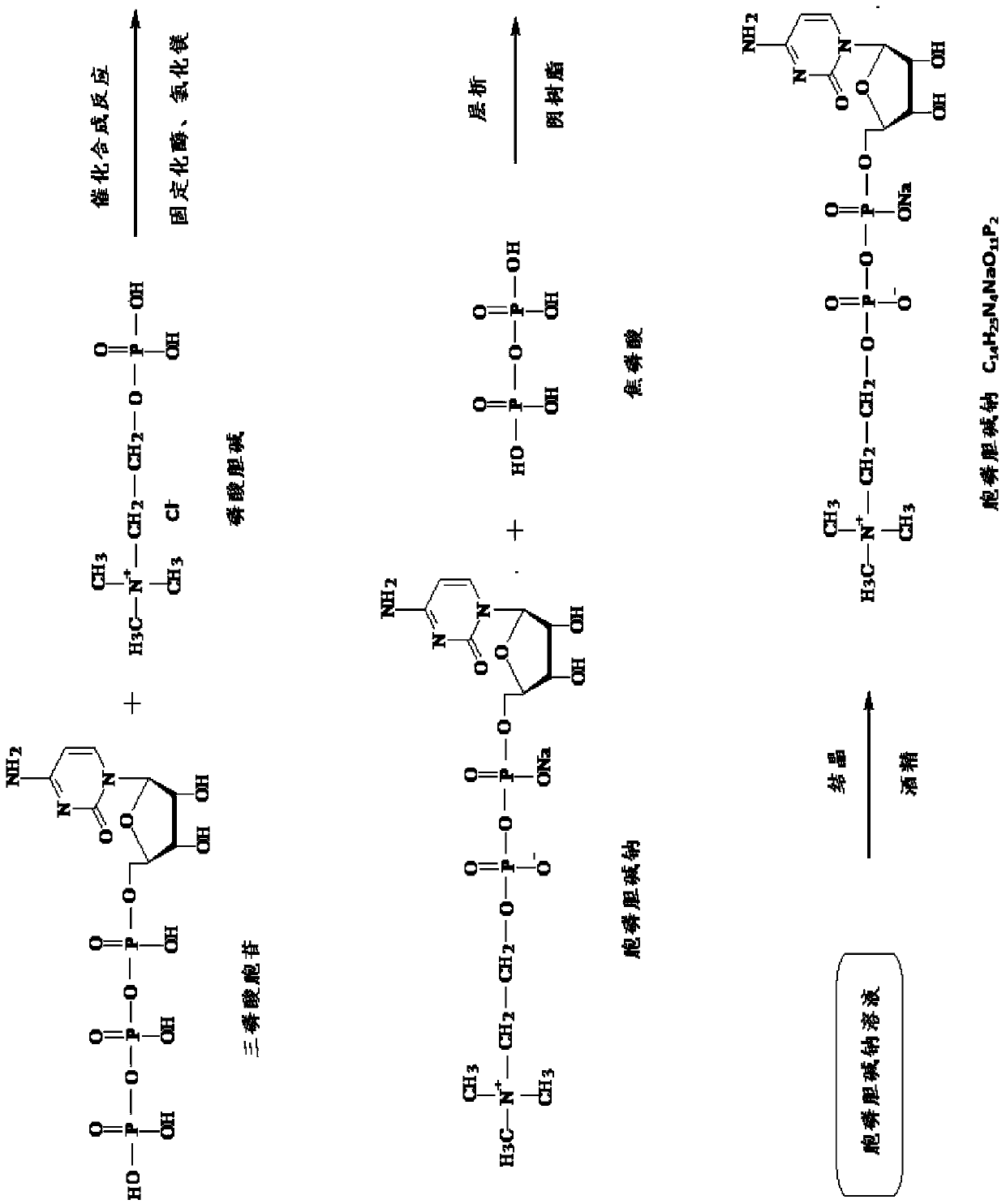 Method for catalytically producing citicoline sodium with immobilized enzyme