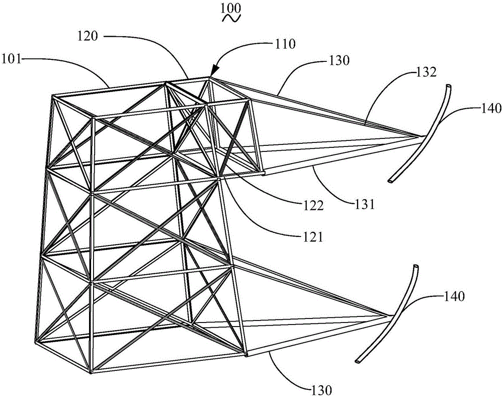 Cross arm and transmission tower