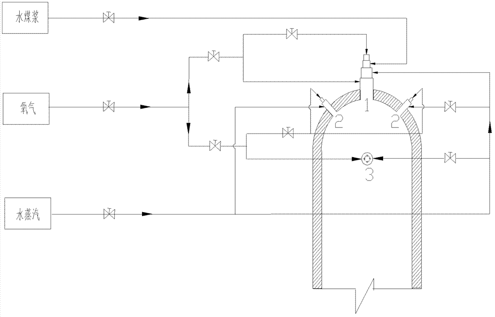 Hierarchical oxygen supply and controllable flame coal water slurry entrained bed combined nozzle