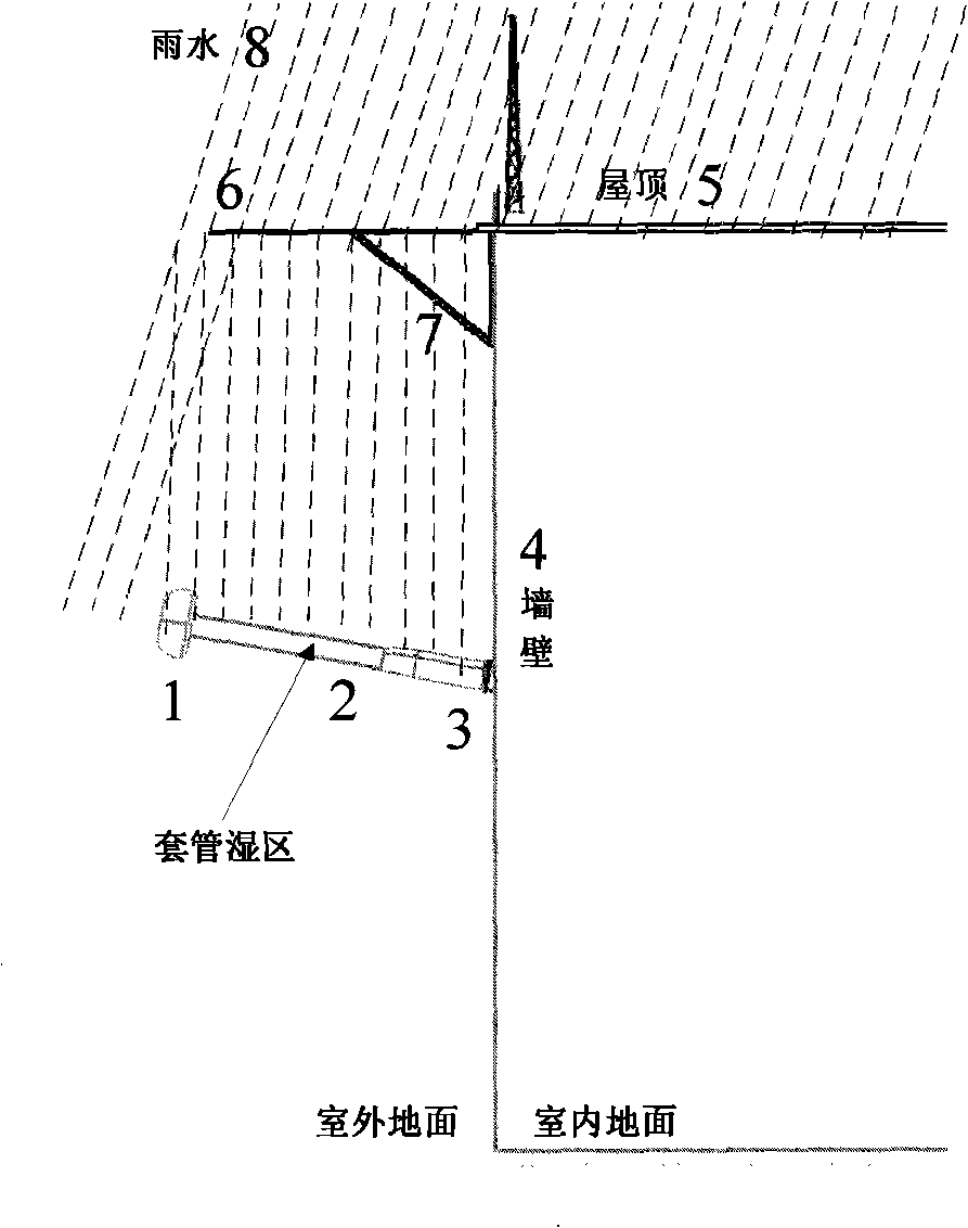Method and apparatus for inhibiting non-uniform rain lightning by high-voltage through-wall sleeve