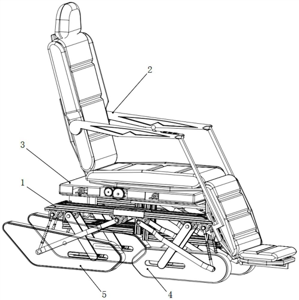 A stair-climbing wheelchair that can be spliced ​​with a bed and its splicing method