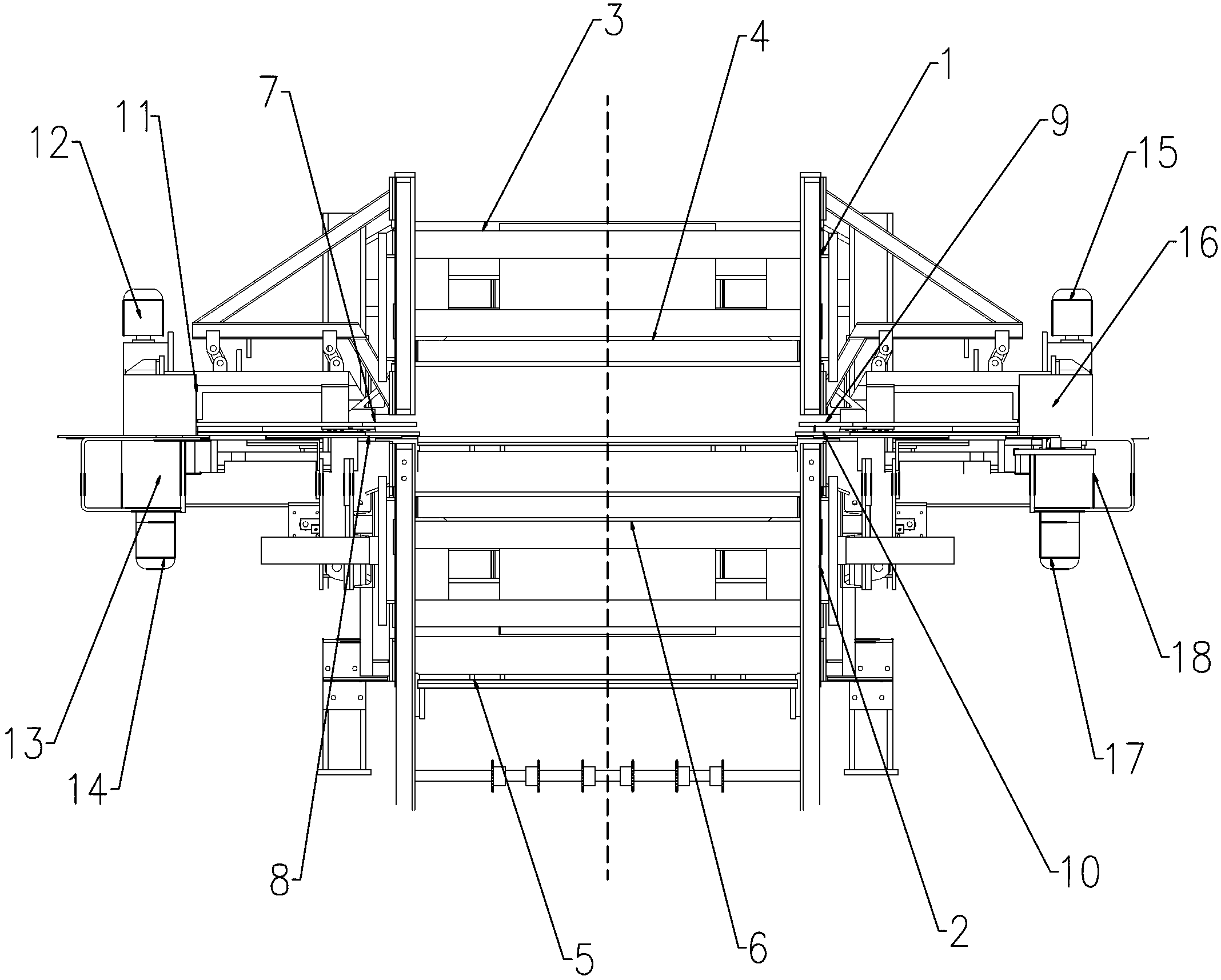 Side edge sealing device for double-crawler machine