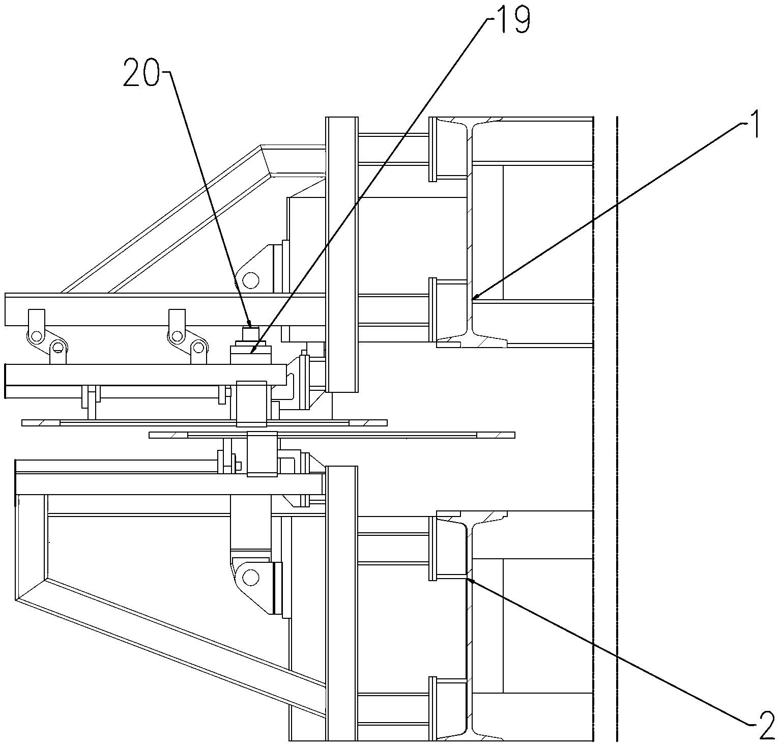 Side edge sealing device for double-crawler machine