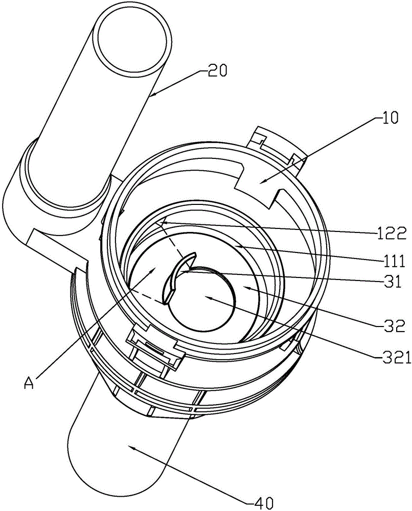 Drainage valve noise reduction structure with overflow pipe