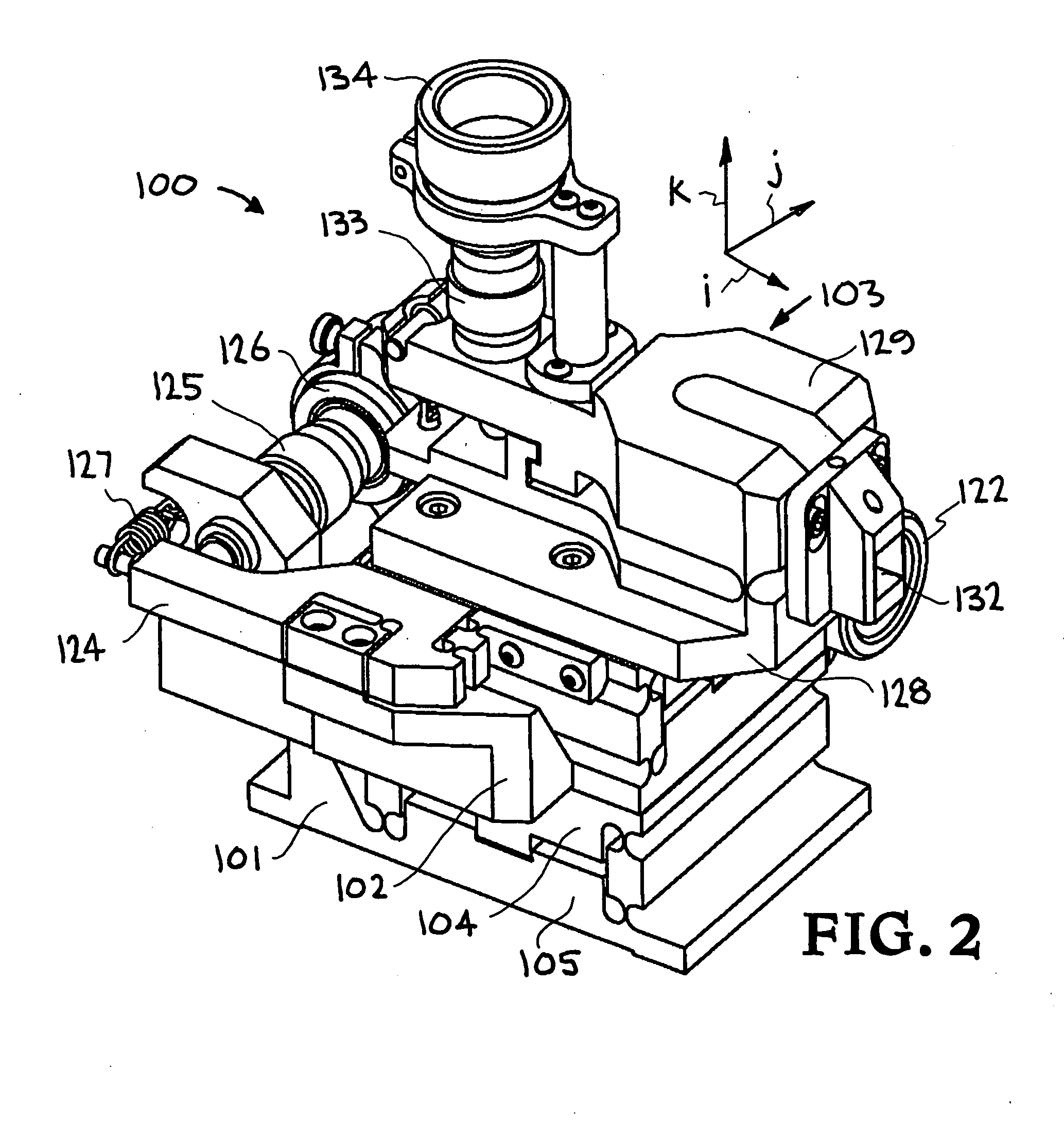 Precision tool holder with flexure-adjusted, three degrees of freedom for a four-axis lathe