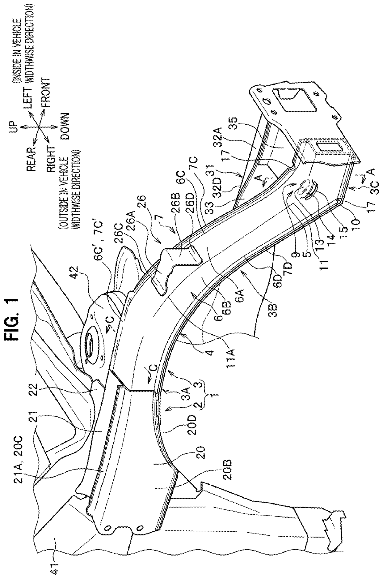 Vehicle chassis front section structure