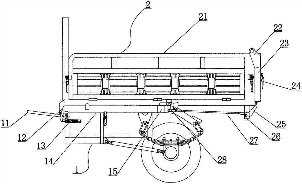 Novel tricycle automatic unloading device based on lever principle