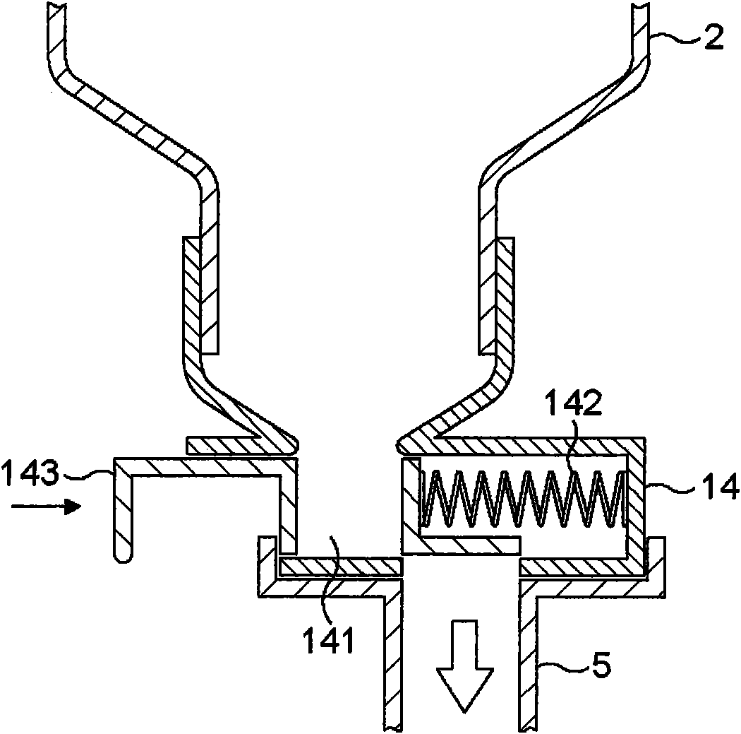 Single piece device for storing, metering and mixing a powder with a diluent