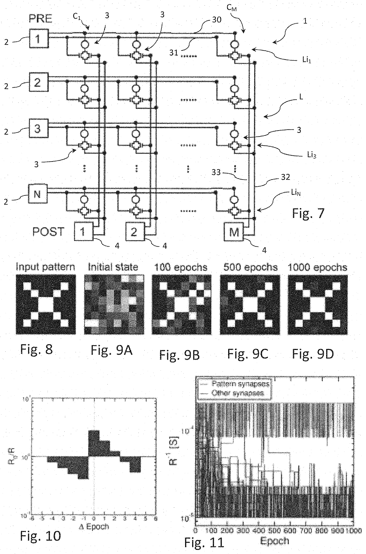 Electronic neuromorphic system, synaptic circuit with resistive switching memory and method of performing spike-timing dependent plasticity