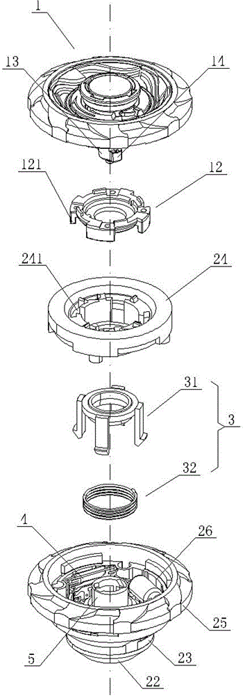 Combined type toy gyro separated through induction control