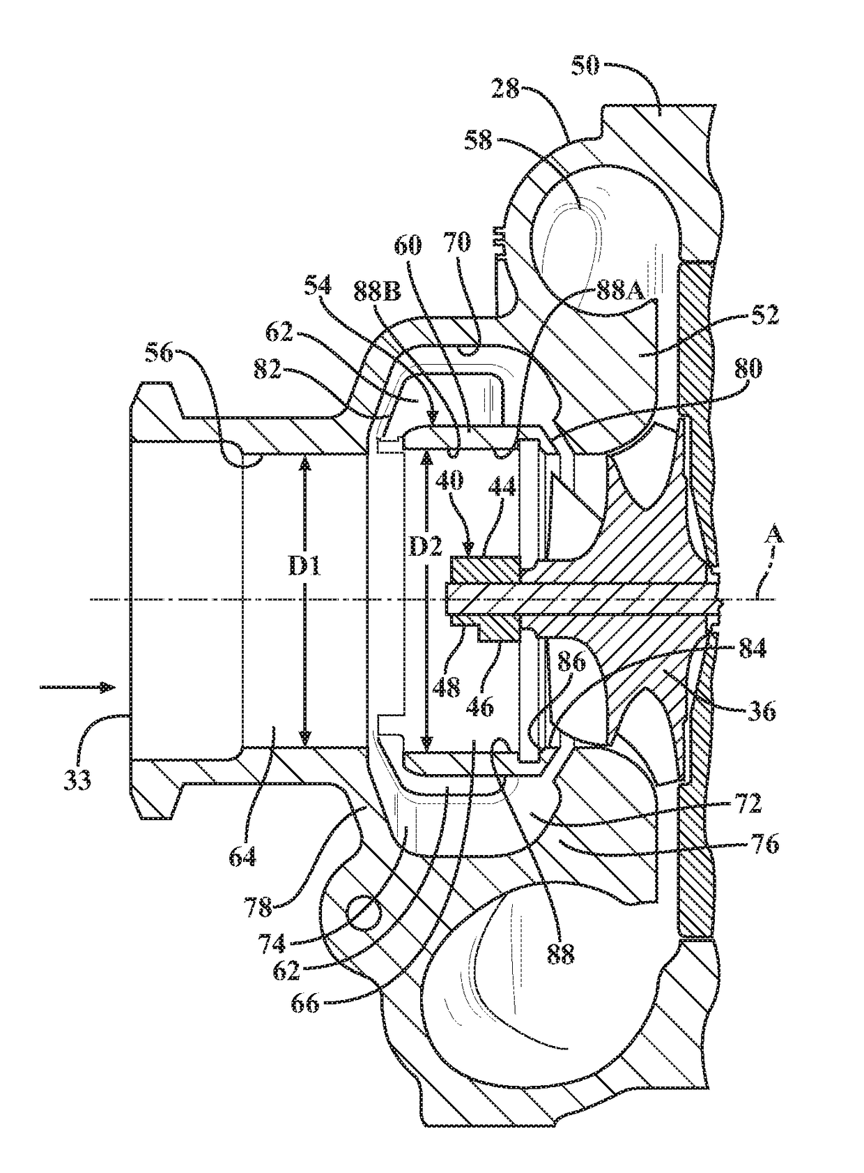 Turbocharger having improved ported shroud compressor housing