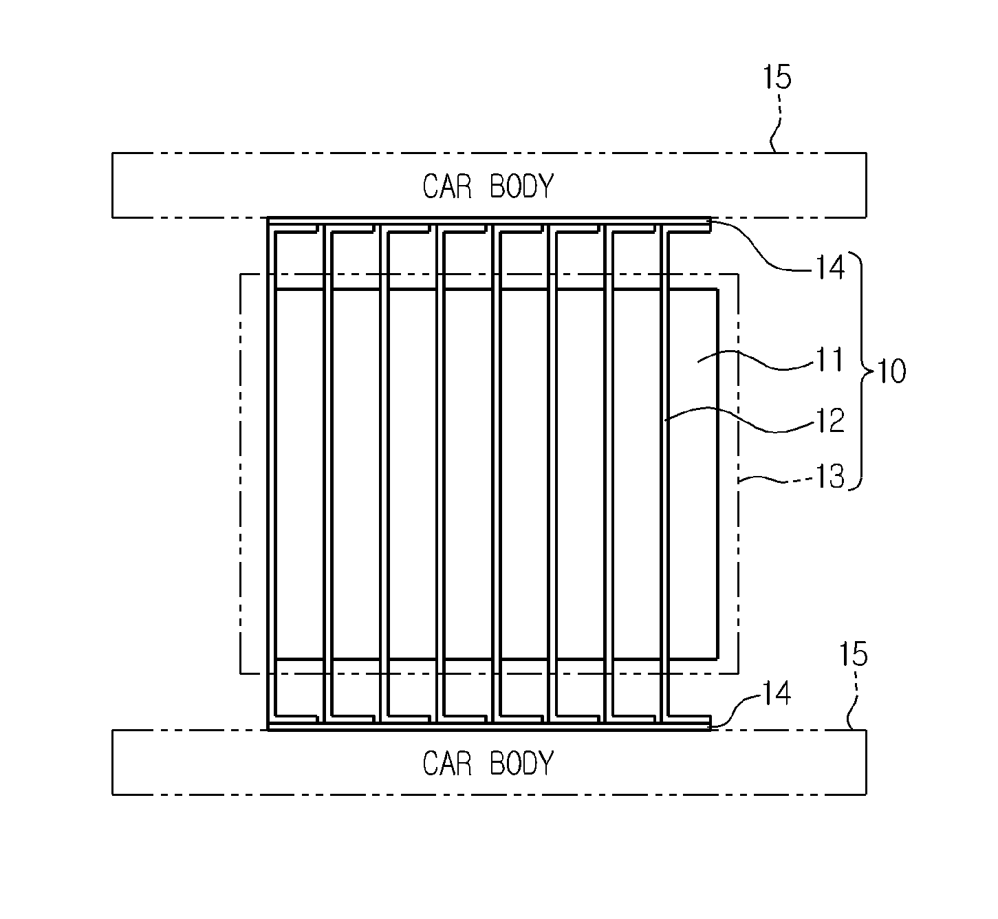 Vehicle battery pack with improved cooling efficiency